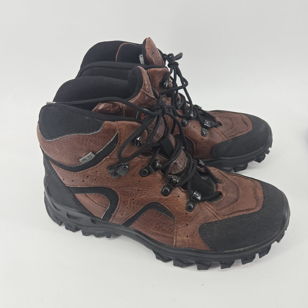 Ecco Receptor Gore Tex Brown Leather Lace Up Hiking Boots Mens EU 43/US 9-9.5